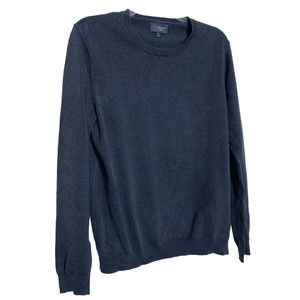 Wallin & Bros Sweater Top Crewneck Pullover Blue Cashmere Blend Long Sleeve  XL